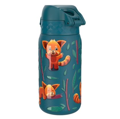 Бутилка за вода Ion8 Print, метална, 400ml, ПАНДИ ЧЕРВЕНА