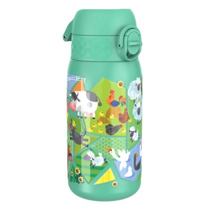 Бутилка за вода Ion8 Print, метална, 400ml, ФЕРМА