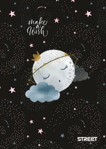 Тетрадка Street Gold Effect, А5, бели листа, 54л, BLACK/GOLD