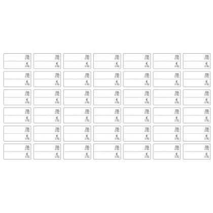 Самозалепващи етикети за цени ЛВ/ЕВРО, Бял,1бр