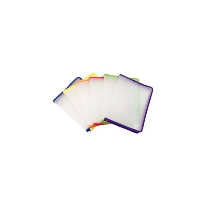 Папка с цип Spree A4+, PP, шита, Червен прозрачен