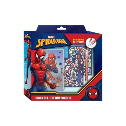 Бележник с катинарче,химикалки и стикер Spiderman