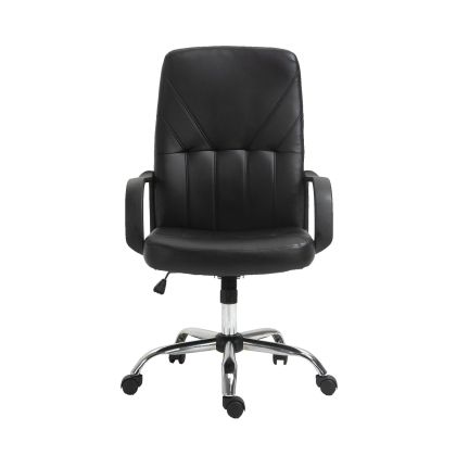 Директорски стол Mega Chrome, екокожа, Tilt механизъм, до 130 kg, черен