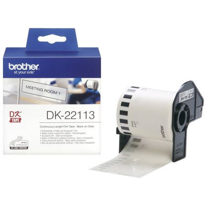 Непрекъсната хартиена лента Brother, 62 mm x 15.24 m, прозрачна