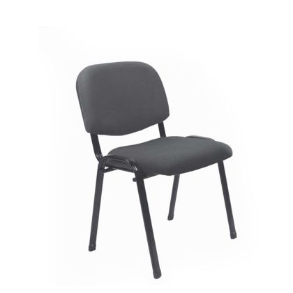 Посетителски стол Iso Iron Black, текстил, метална основа, до 120 kg, сив, 5 броя в комплект