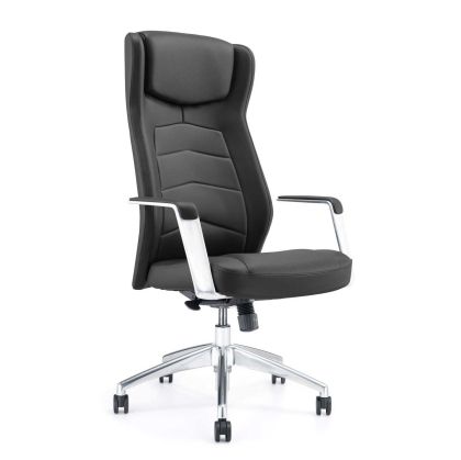 Директорски стол RFG Dios HB, екокожа, Synchronous механизъм, до 150 kg, черен