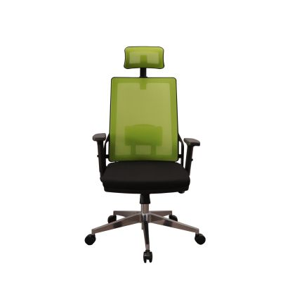 Директорски стол RFG Trento 26 HB, дамаска и меш, Synchronous механизъм, до 120 kg, черна седалка, зелена облегалка