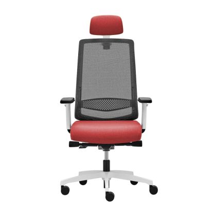 Ергономичен стол Rim Victory VI 1405 White, Synchronous ST2 механизъм, до 120 kg, червен, сглобена мостра