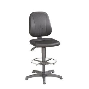 Лабораторен работен стол Bimos Unitec 9651, висок, екокожа, до 120 kg, черен