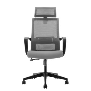 Директорски стол RFG Smart HB, дамаска и меш, Tilt механизъм, до 120 kg, тъмносива седалка, сива облегалка