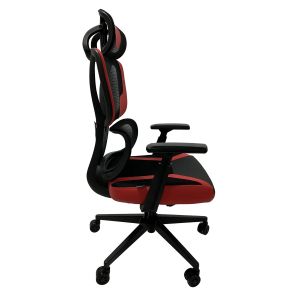 Геймърски стол RFG Strike, дамаска и меш, Multi-function механизъм, метална основа, до 130 kg, черно-червен