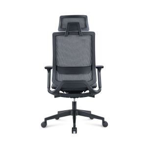 Ергономичен стол RFG Meteor X Black HB, дамаска и меш, до 130 kg, сива седалка, сива облегалка