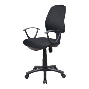 Офис стол Work@Smart, екокожа, до 120 kg, черен