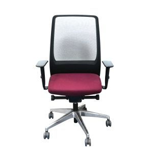 Ергономичен офис стол Interstuhl Aim 1S04, текстил, Synchronous механизъм, полиамидна основа, бордо, сглобена мостра