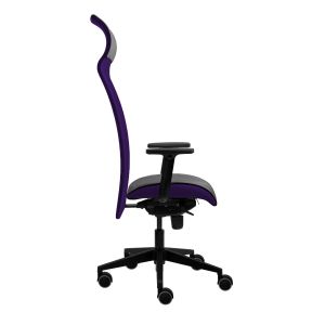 Ергономичен стол Tronhill Solium Executive, дамаска и меш, Synchronous механизъм, до 120 kg, патладжан