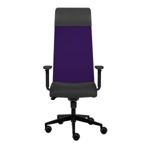 Ергономичен стол Tronhill Solium Executive, дамаска и меш, Synchronous механизъм, до 120 kg, патладжан