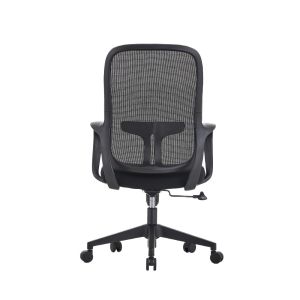 Работен стол RFG Mojito W, дамаска и меш, полиамидна основа, до 120 kg, черна облегалка, черна седалка