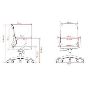 Работен стол RFG Mojito W, дамаска и меш, полиамидна основа, до 120 kg, черна облегалка, черна седалка