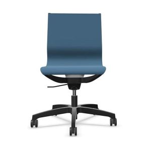 Ергономичен стол Rim Zero ZG 1351 White, пластмасова основа, меш, син