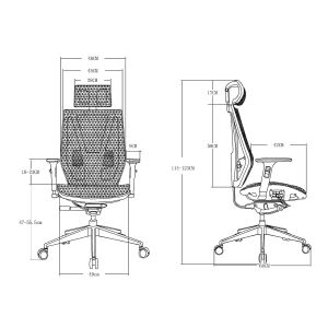 Ергономичен стол RFG TECH@LINE, Multi-function механизъм, до 250 kg, сив