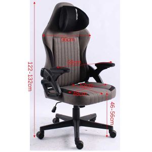 Геймърски стол RFG Blaze, текстил, Butterfly механизъм, полипропиленова основа, до 130 kg, черно-червен