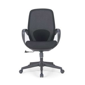 Офис стол RFG Egg W, дамаска и меш, полиамидна основа, до 130 kg, черен