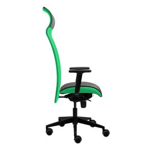 Ергономичен стол Tronhill Solium Executive, дамаска и меш, Synchronous механизъм, до 120 kg, зелен