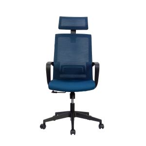 Директорски стол RFG Smart HB, дамаска и меш, Tilt механизъм, до 120 kg, тъмносиня седалка, тъмносиня облегалка