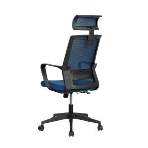 Директорски стол RFG Smart HB, дамаска и меш, Tilt механизъм, до 120 kg, тъмносиня седалка, тъмносиня облегалка