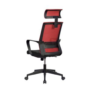 Директорски стол RFG Smart HB, дамаска и меш, Tilt механизъм, до 120 kg, черна седалка, червена облегалка