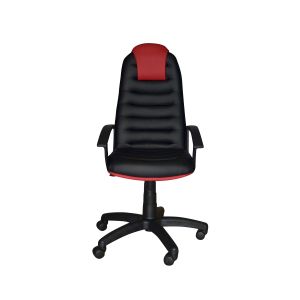 Геймърски стол Tunis, екокожа, Tilt механизъм, полиамидна основа, до 120 kg, черно-червен