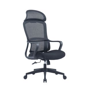 Директорски стол RFG Best HB, дамаска и меш, Tilt механизъм, до 120 kg, черна седалка, черна облегалка, промоция Вземи 2, плати 1