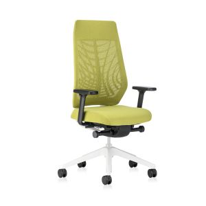 Eргономичен стол Interstuhl Joyce JC267, дамаска и меш, Synchronous механизъм, до 120 kg, светлосив/зелен