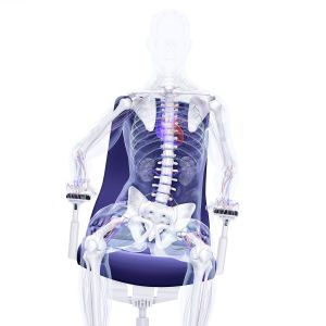 Eргономичен стол Interstuhl Pure PU213, дамаска и меш, Smart-Spring механизъм, до 120 kg, бял/син пастел