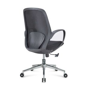 Офис стол RFG Egg W Chrome, дамаска и меш, полипропиленова основа, до 130 kg, черен