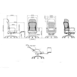 Директорски стол RFG Enjoy HB, дамаска и меш, Tilt механизъм, до 130 kg, сива седалка, сива облегалка