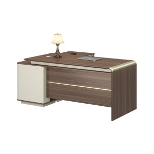 Бюро RFG Lisabon, с шкаф, 1800 х 1650 х 760 mm, ПДЧ 25 mm, дъб и сиво