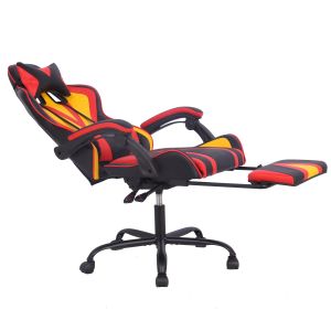 Геймърски стол RFG Max Game, екокожа, Multi-function механизъм, метална основа, до 150 kg, черно-жълт, сглобена мостра