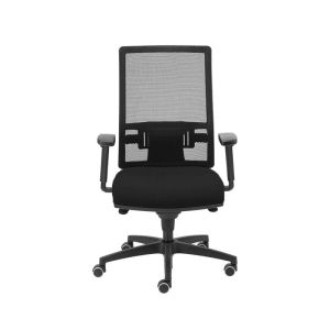 Ергономичен стол MJ Passion ZC/ASY-T1, работен, ST1 механизъм, полиамидна основа, черна седалка, черна облегалка, сглобена мостра