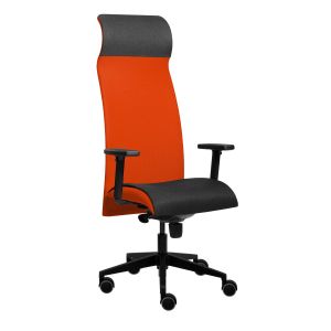 Ергономичен стол Tronhill Solium Executive, дамаска и меш, Synchronous механизъм, до 120 kg, червен