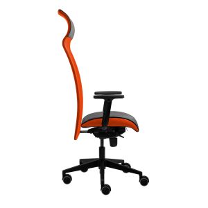 Ергономичен стол Tronhill Solium Executive, дамаска и меш, Synchronous механизъм, до 120 kg, червен