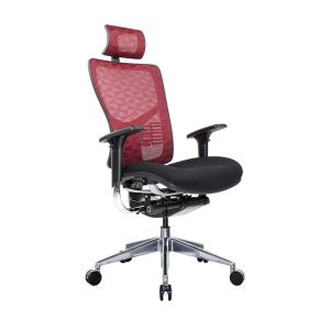 Ергономичен стол RFG TECH@PRO, Multi-function механизъм, до 250 kg, черна седалка, червена облегалка