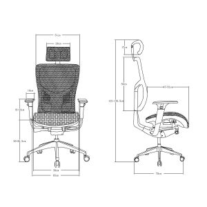 Ергономичен стол RFG TECH@PRO, Multi-function механизъм, до 250 kg, черна седалка, червена облегалка