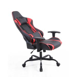 Геймърски стол RFG Bake, екокожа, метална основа, до 130 kg, черно-червен