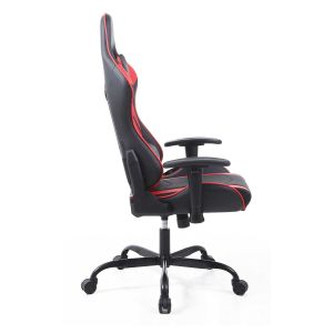 Геймърски стол RFG Bake, екокожа, метална основа, до 130 kg, черно-червен