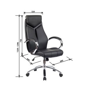 Директорски стол Storm, екокожа, Tilt механизъм, до 120 kg, сиво и черно