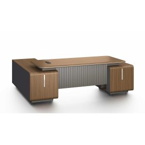 Бюро RFG Parma, 2400 х 1850 х 760 mm, ПДЧ 50 mm, орех и сиво