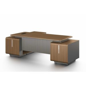 Бюро RFG Parma, 2400 х 1850 х 760 mm, ПДЧ 50 mm, орех и сиво