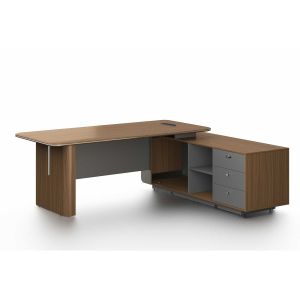 Бюро RFG Parma, 2200 х 1850 х 760 mm, ПДЧ 50 mm, орех и сиво