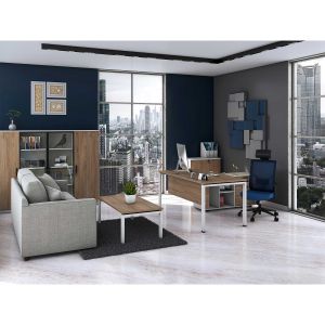 Бюро RFG Monaco, 1600 х 800 х 750 mm, ПДЧ 25 mm, плот бряст, бели метални крака